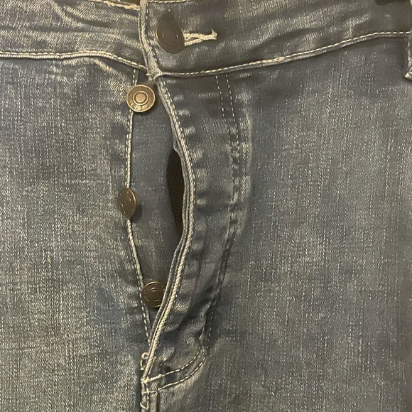 Sik Silk Distressed Follow The Movement Button Fly Jeans Size XL 34x29 - Picture 11 of 13